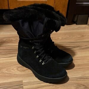 Columbia Black Women's Winter Boots with Fur Trim